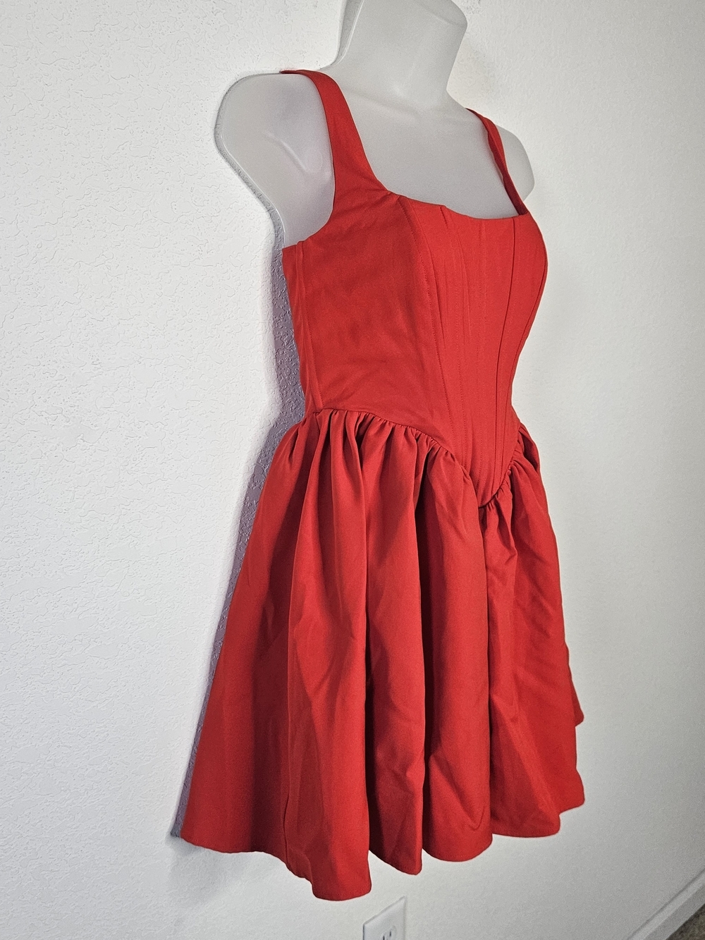 Showpo Aimee Mini Dress Red Corset Fit & Flare Scoop Neck Party Dress Size 6 NWT - Picture 7 of 14